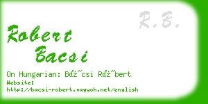 robert bacsi business card